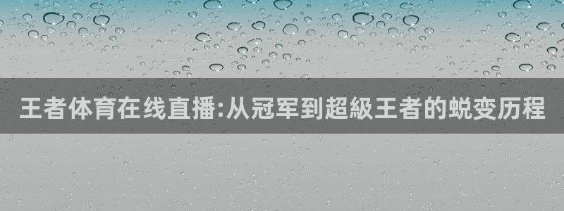 王者体育在线直播:从冠军到超級王者的蜕变历程